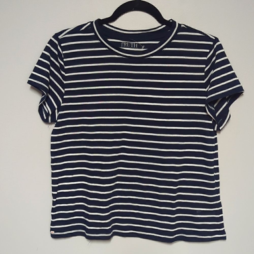 NWOT Blue and White Short Sleeve Shirt